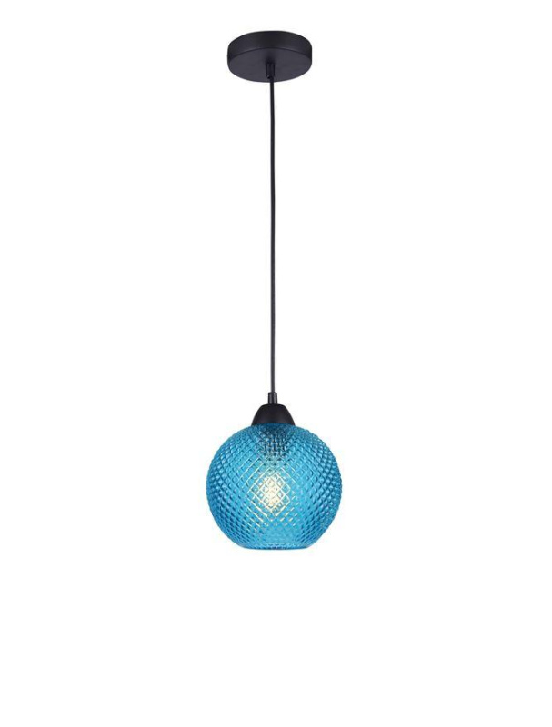 Nova Luce Závěsné svítidlo VIENTI, 18cm, E27 1x12W Barva: Modré sklo