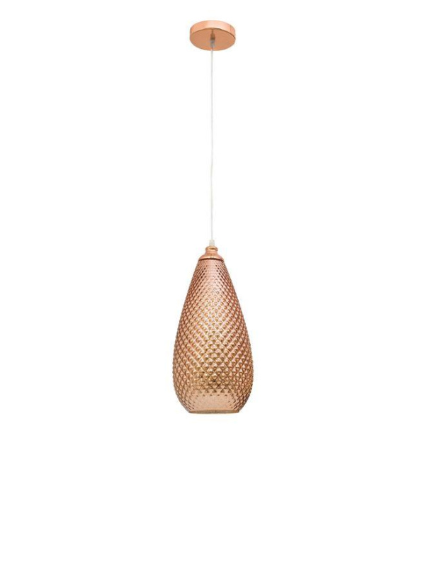 Nova Luce Závěsné svítidlo BOHO růžově zlaté sklo a kov E27 1x12W