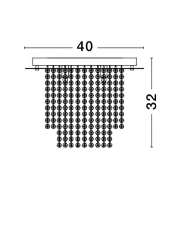 Nova Luce Stropní svítidlo FONTANA plátkované zlato kov K9 křišťál G9 5x5W