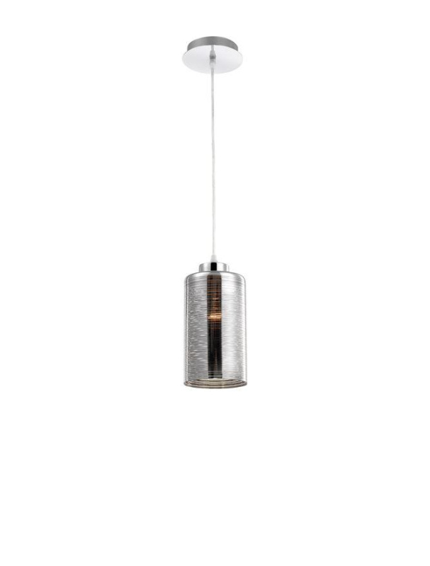 Nova Luce Závěsné svítidlo BLAKE kouřové sklo chromovaný hliník E27 1x12W