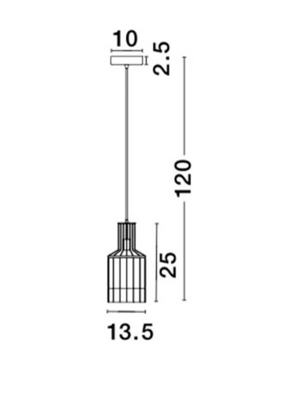 Nova Luce Závěsné svítidlo CARTER černý hliník a křišťál E27 1x12W