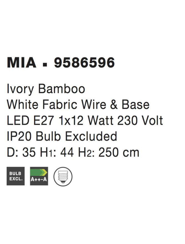 Nova Luce Závěsné svítidlo MIA, bílá barva E27 1x12W