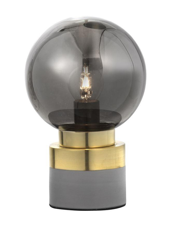 Nova Luce Stolní lampa JULIET kouřové šedé sklo, E14 1x12W