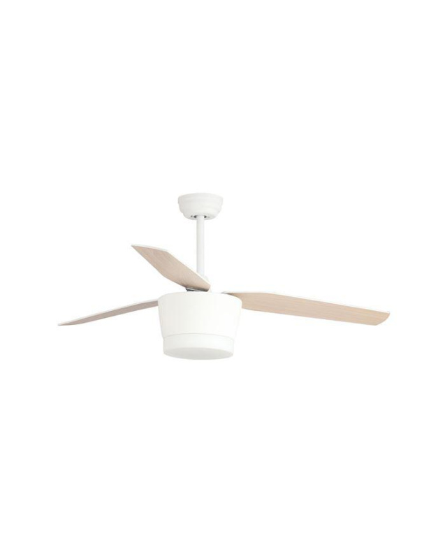 Nova Luce Stropní ventilátor se světlem MONSOON tělo z oceli, 3ABS dřevěné listy LED 18W 3000K Barva: Bílá