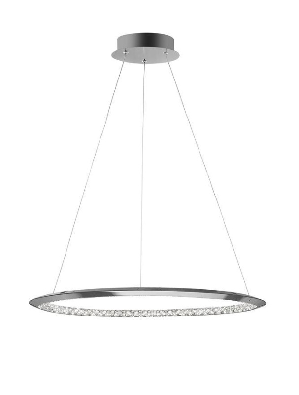 Nova Luce Závěsné svítidlo NETUNO chromovaný hliník křišťál LED 32W 3000K stmívatelné