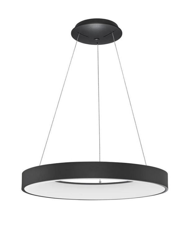 Nova Luce Závěsné LED svítidlo RANDO THIN, 50W, stmívatelné Barva: Černá, Teplota světla: 3000K