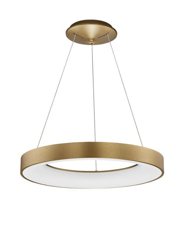 Nova Luce Závěsné LED svítidlo RANDO THIN, 50W, stmívatelné Barva: Zlatá, Teplota světla: 3000K
