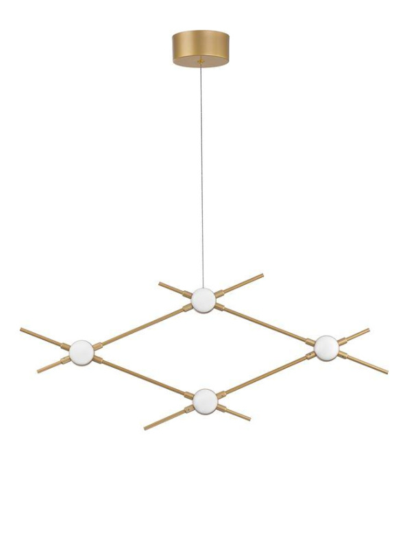 Nova Luce Závěsné svítidlo ATOMO zlatý kov a akryl LED 4 x 2.4W 3000K