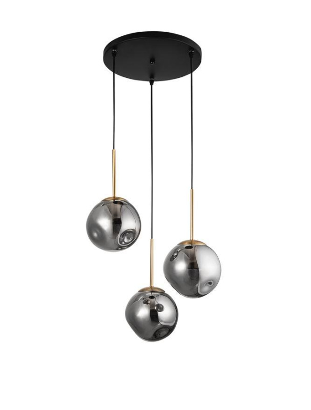 Nova Luce Závěsné svítidlo SPADA zlatý kov a chromové sklo, E27 3x12W