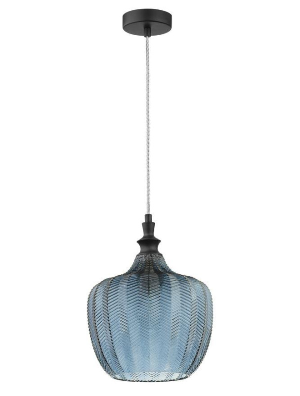 Nova Luce Závěsné svítidlo LONI, 24cm, E27 1x12W Barva: Modré sklo