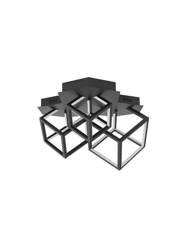 Nova Luce Stropní LED svítidlo GABBIA černý hliník a silikon 110W 3000K stmívatelné