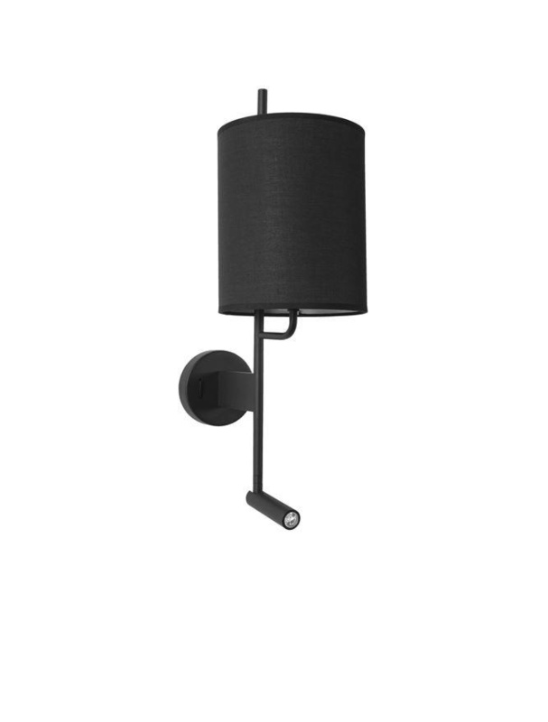 Nova Luce Nástěnné svítidlo YAMA, nastavitelné - vypínač na těle E27 1x12W, 3W 3000K čtecí lampička Barva: Černá