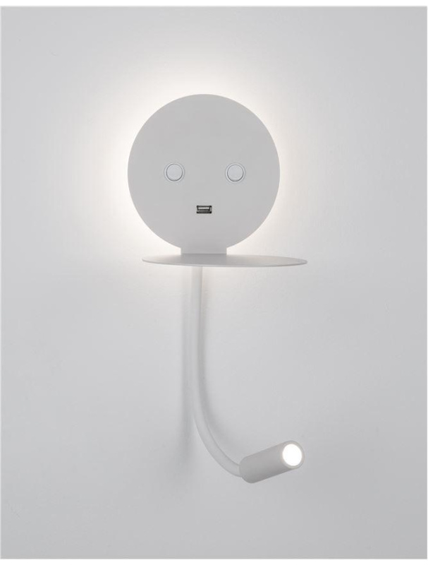 Nova Luce Bodové LED svítidlo ECLIP, nastavitelné, USB nabíjení, 3000K Barva: Bílá
