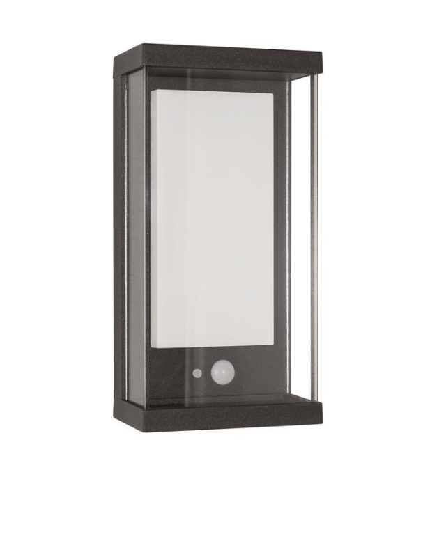 Nova Luce Venkovní nástěnné svítidlo BAY, LED 1.5W 3000K 3.7V, IP65 solární / vypínač na těle / pohybové čidlo