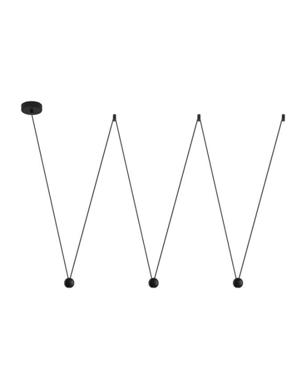 Nova Luce Závěsné LED svítidlo NOCCI černý hliník černý kabel 3x4.5W 3000K