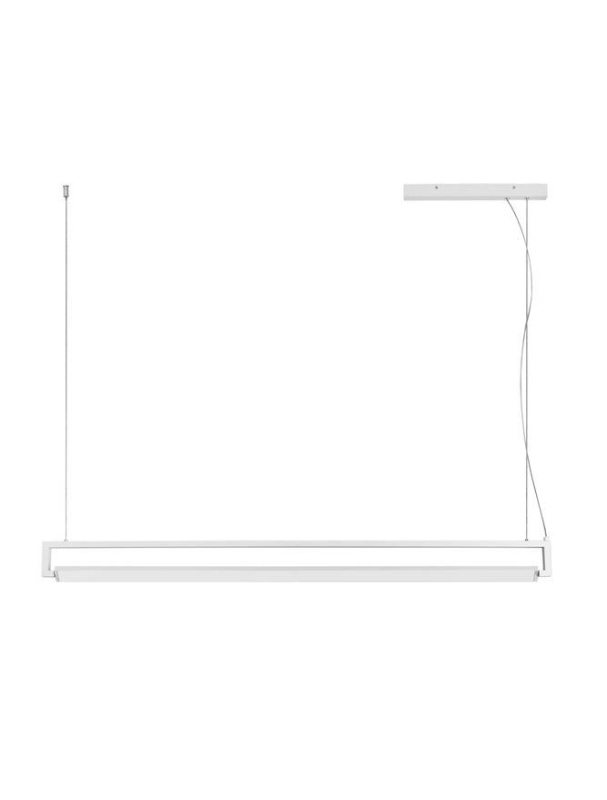 Nova Luce Závěsné LED svítidlo LINE bílá hliník a akryl rotační 38W 3000K