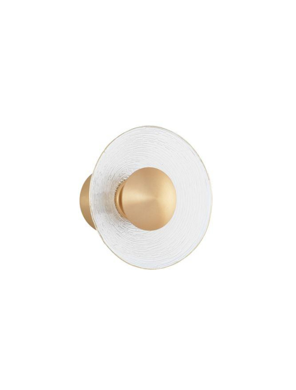Nova Luce Nástěnné LED svítidlo ESIL čiré sklo mosazný zlatý hliník 8W 3000K