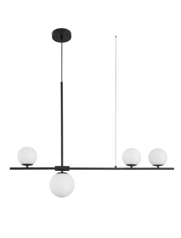 Nova Luce Závěsné svítidlo IMPERO bílé matné sklo černý kov G9 4x5W