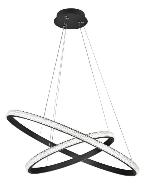 Nova Luce Závěsné LED svítidlo NAGER černý hliník a akryl 45W 3000K stmívatelné