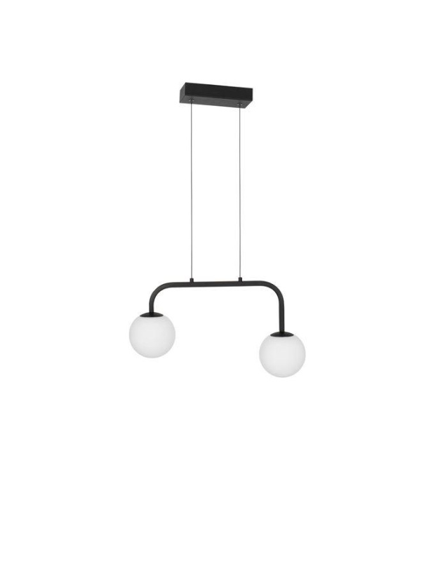 Nova Luce Závěsné svítidlo JOLINE černý kov a hliník bílé opálové sklo LED 16W 3200K