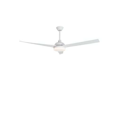 Nova Luce Stropní ventilátor se světlem FLOW matná bílá ocel a sklo bílá 5ti rychlostní dálkové ovládání 37W LED 3000K