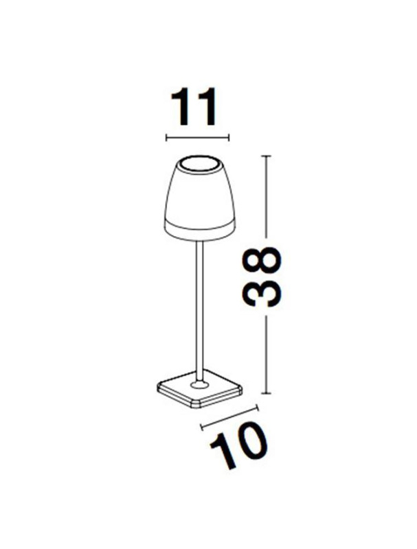 Nova Luce Venkovní stolní lampa COL, LED 2W 3000K IP54 62st. 5V DC vypínač na těle USB kabel stmívatelné Barva: Bílá