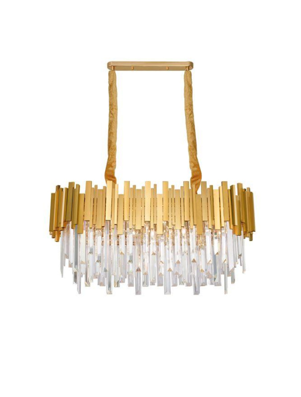 Nova Luce Závěsné svítidlo GRANE zlatý kov a křišťál E14 8x5W