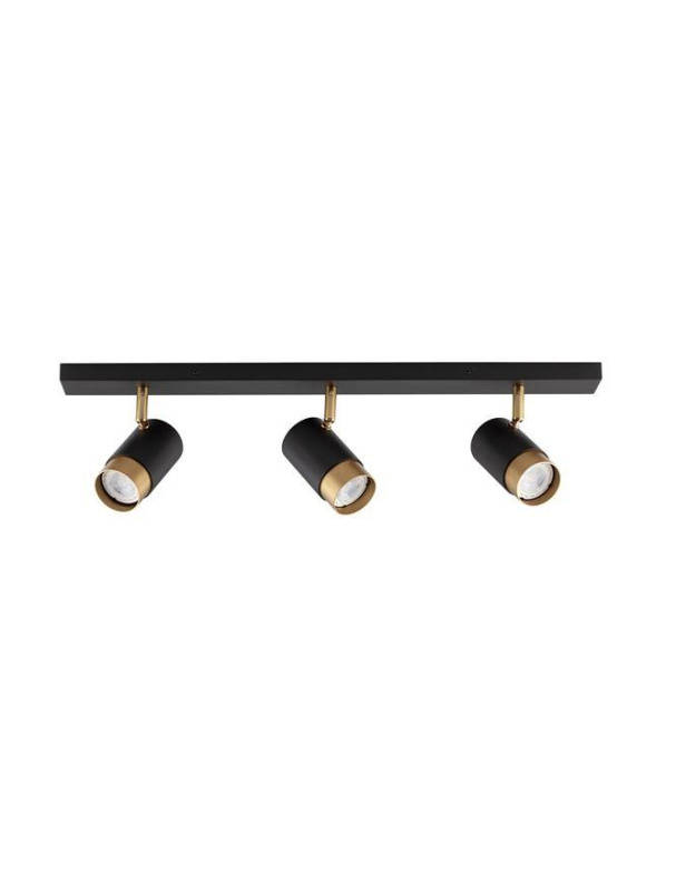 Nova Luce Bodové svítidlo POGNO černá a zlatý hliník GU10 3x10W