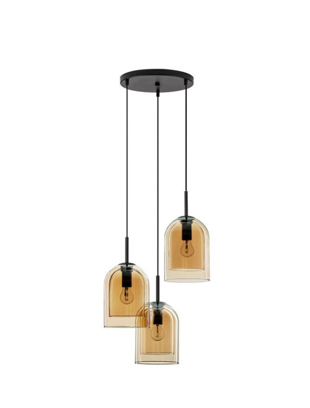 Nova Luce Závěsné svítidlo VELOR dvouvrstvé šampaň sklo E27 3x12W
