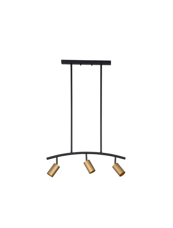 Nova Luce Závěsné svítidlo POGNO černá a zlatý hliník GU10 3x10W