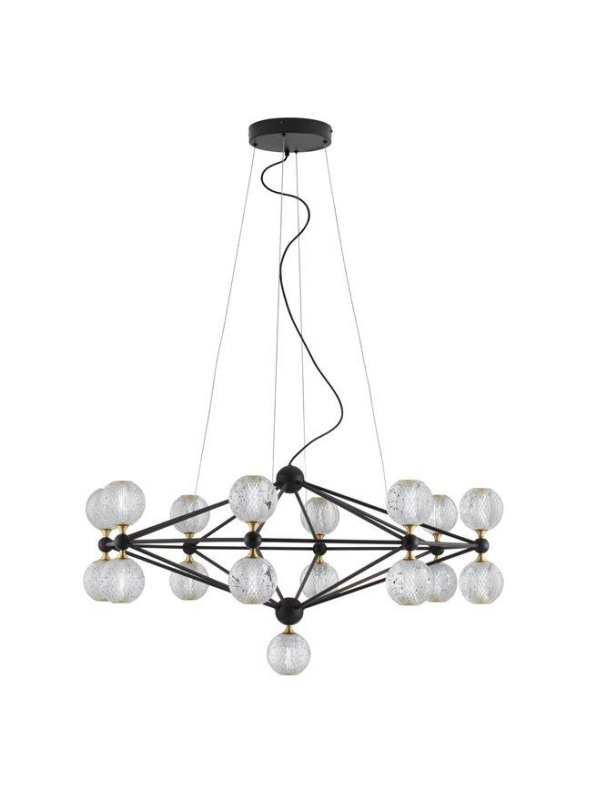 Nova Luce Závěsné LED svítidlo BELINDA černý hliník a akryl 78W 3200K stmívatelné