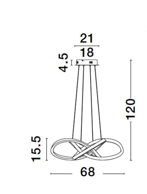 Nova Luce Závěsné LED svítidlo AMARA černý hliník a akryl 54W 3000K stmívatelné
