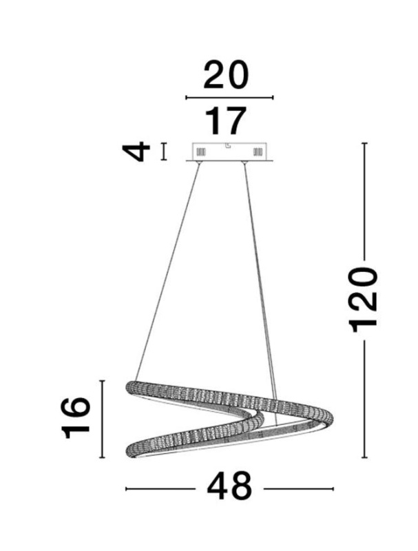 Nova Luce Závěsné LED svítidlo GINEVRA černý hliník a akryl 45W 3000K stmívatelné