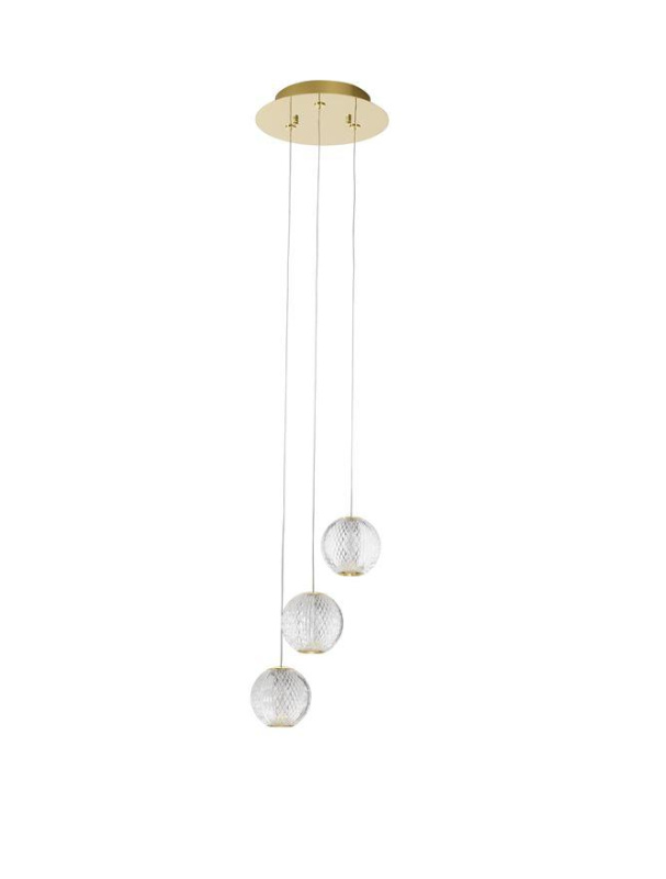Nova Luce Závěsné LED svítidlo BRILLANTE zlatý hliník a akryl 15W 3200K stmívatelné
