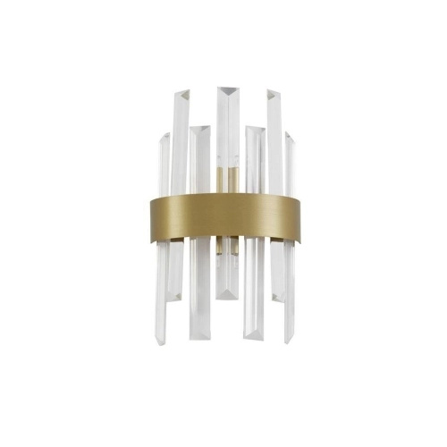 Nova Luce Nástěnné svítidlo CROWN saténový zlatý kov čirý křišťál (7 ks) G9 1x5W