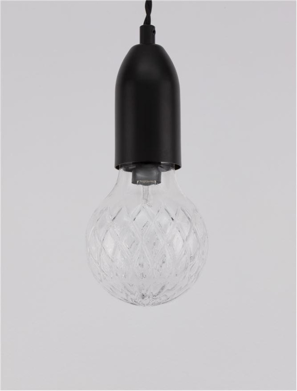 Nova Luce Závěsné svítidlo VEDA, čiré sklo G9 1x6W Barva: Černá