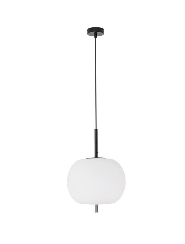 Nova Luce Závěsné svítidlo LATO černý kov a opálové sklo E27 1x12W