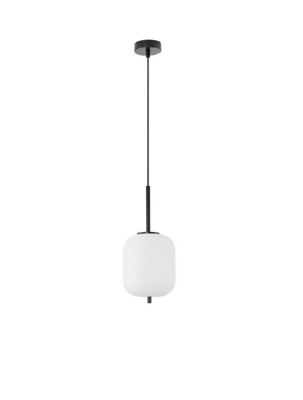 Nova Luce Závěsné svítidlo LATO černý kov a opálové sklo E14 1x5W