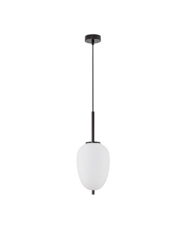 Nova Luce Závěsné svítidlo LATO černý kov a opálové sklo E14 1x5W