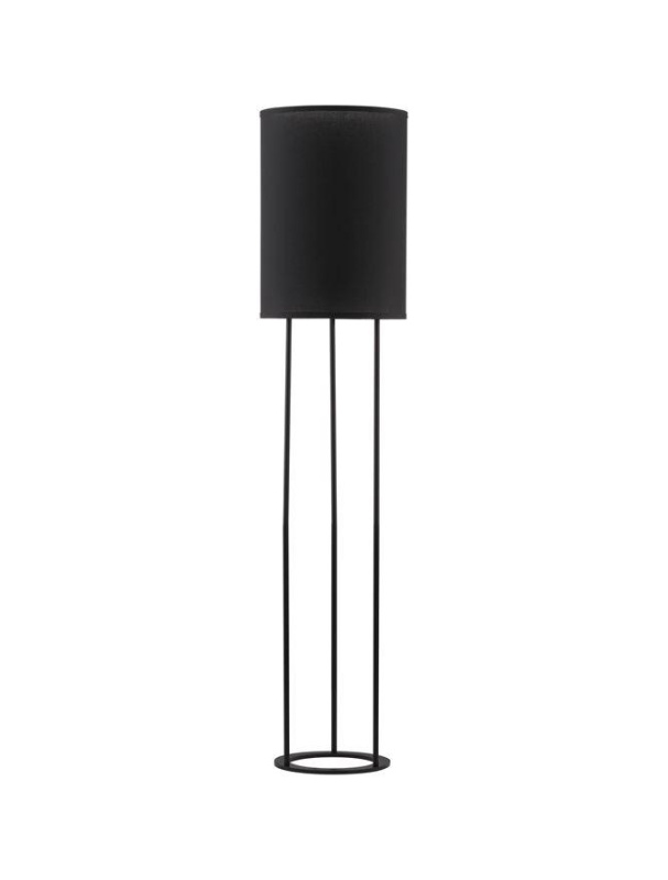 Nova Luce Stojací lampa LEITH černé stínidlo a černý hliník E27 1x12W