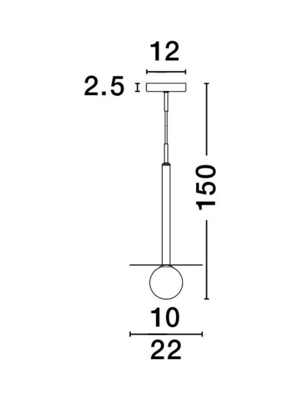 Nova Luce Závěsné svítidlo PIELO, 22cm, opálové sklo G9W 1x5W Barva: Černá
