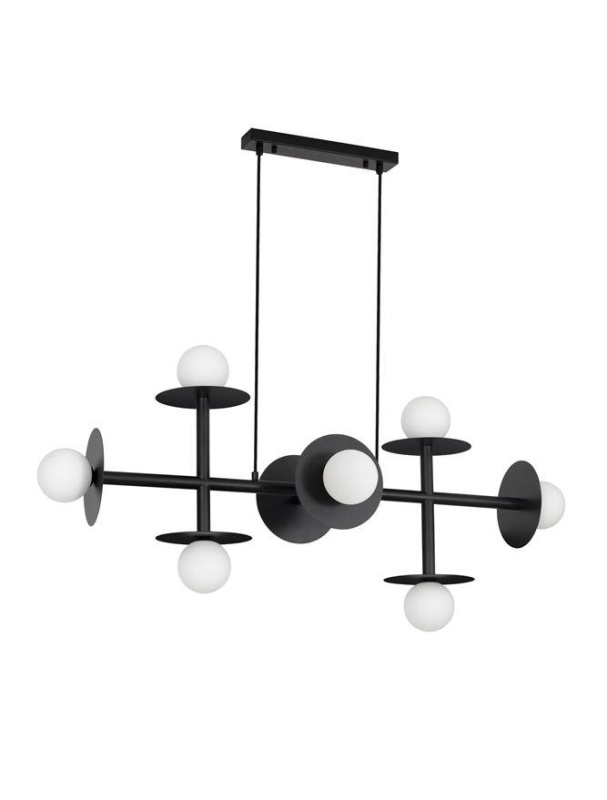 Nova Luce Závěsné svítidlo PIELO, 109cm, opálové sklo G9 8x5W Barva: Černá