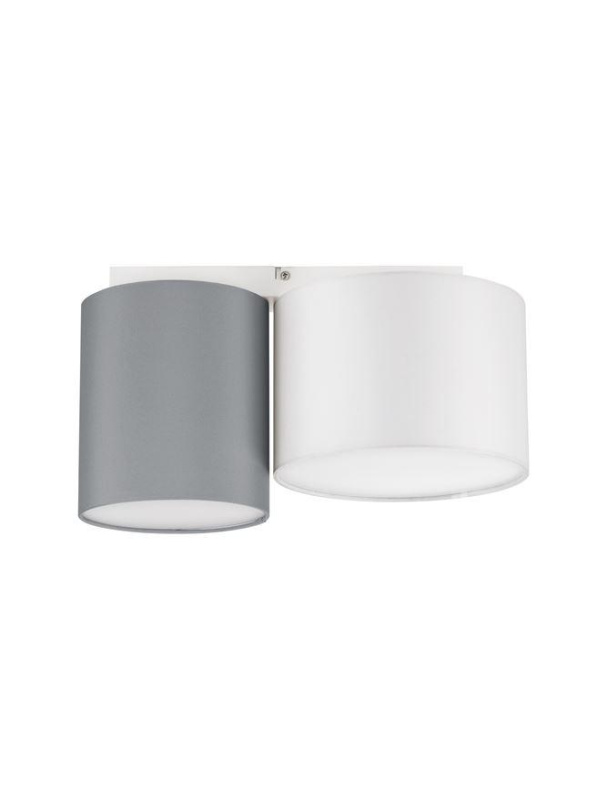 Nova Luce Stropní svítidlo BRYSON bílá kovovová základna bílé a šedé stínítko E27 2x12W