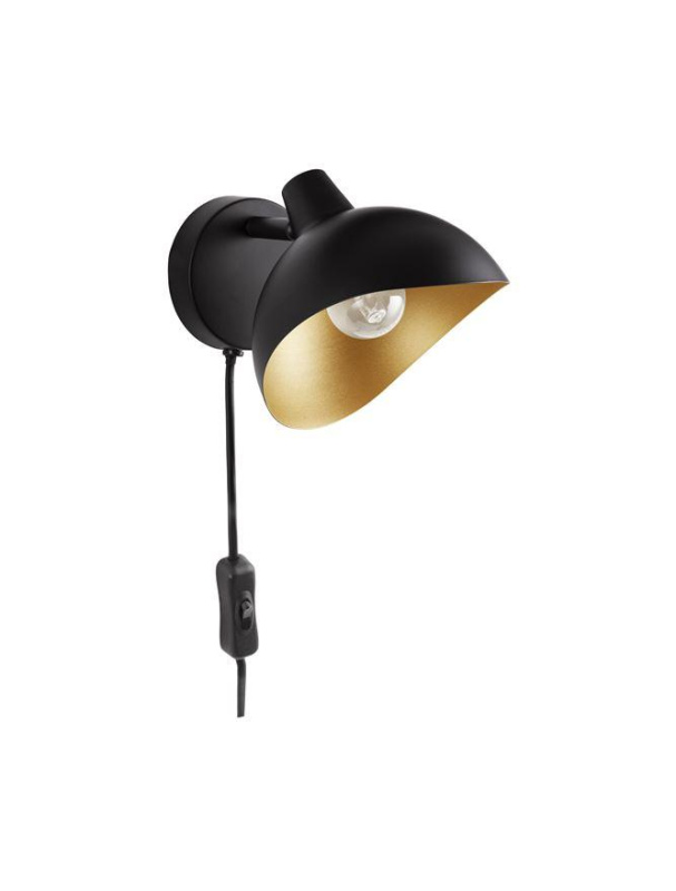 Nova Luce Nástěnné svítidlo GEETI matná černá a zlatý kov E14 1x5W