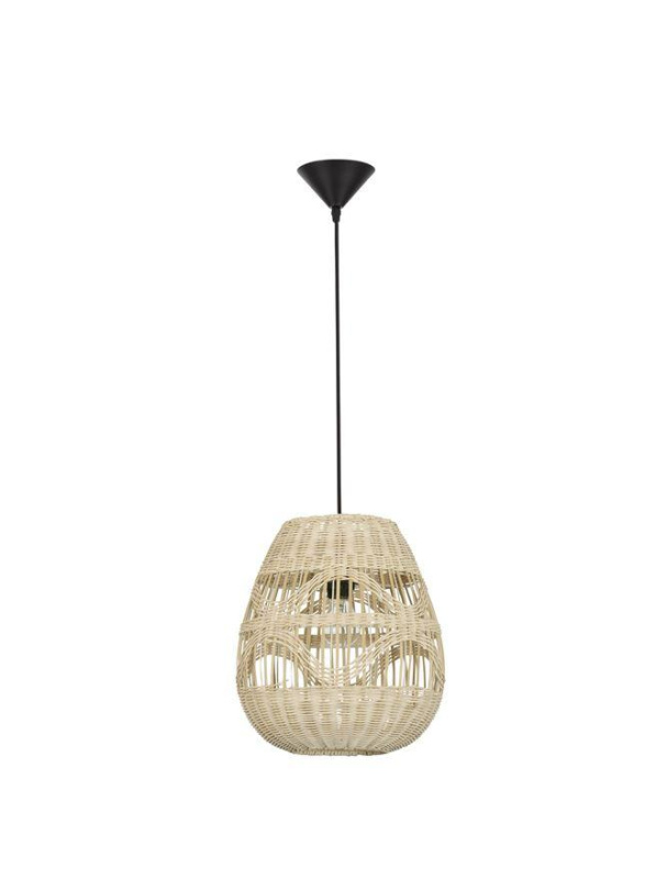 Nova Luce Závěsné svítidlo MARLO přírodní ratan, 30cm, E27 1x12W