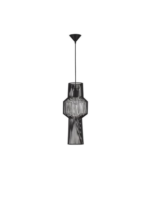 Nova Luce Závěsné svítidlo BREDO černý hliník černý kabel E27 1x12W