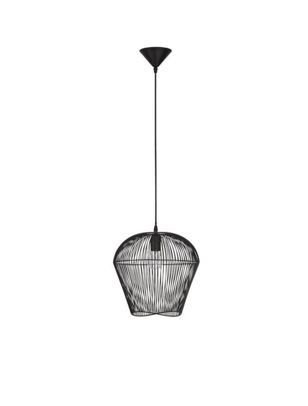 Nova Luce Závěsné svítidlo BREDO černý hliník černý kabel E27 1x12W