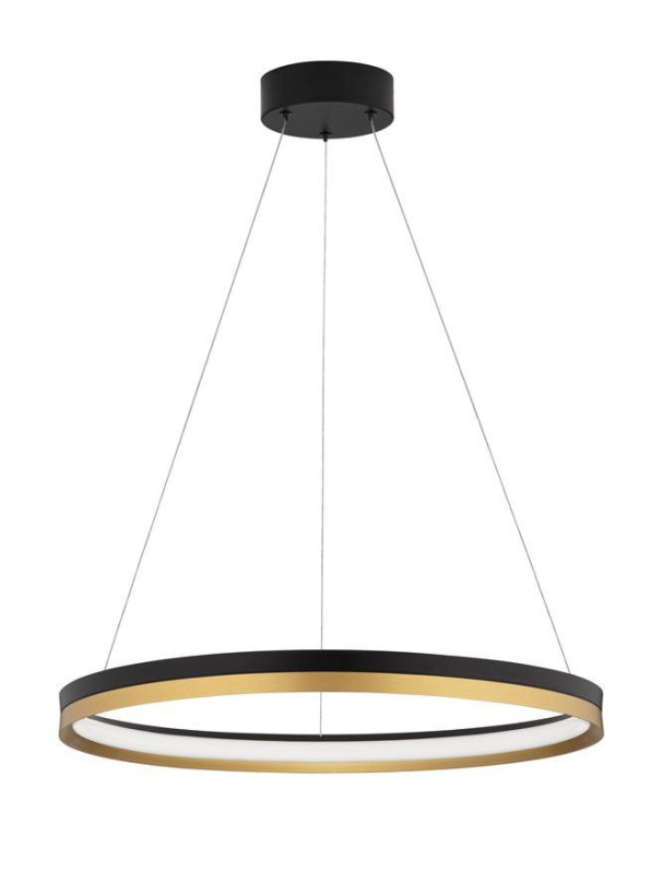 Nova Luce Závěsné LED svítidlo CANTRIA černá a zlatá mosaz 33W 3000K stmívatelné
