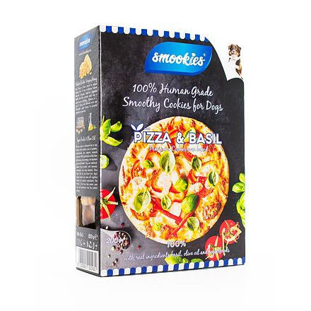 SMOOKIES Premium PIZZA BASIL - sušenky příchuť pizza a bazalka 100% human grade,  200g