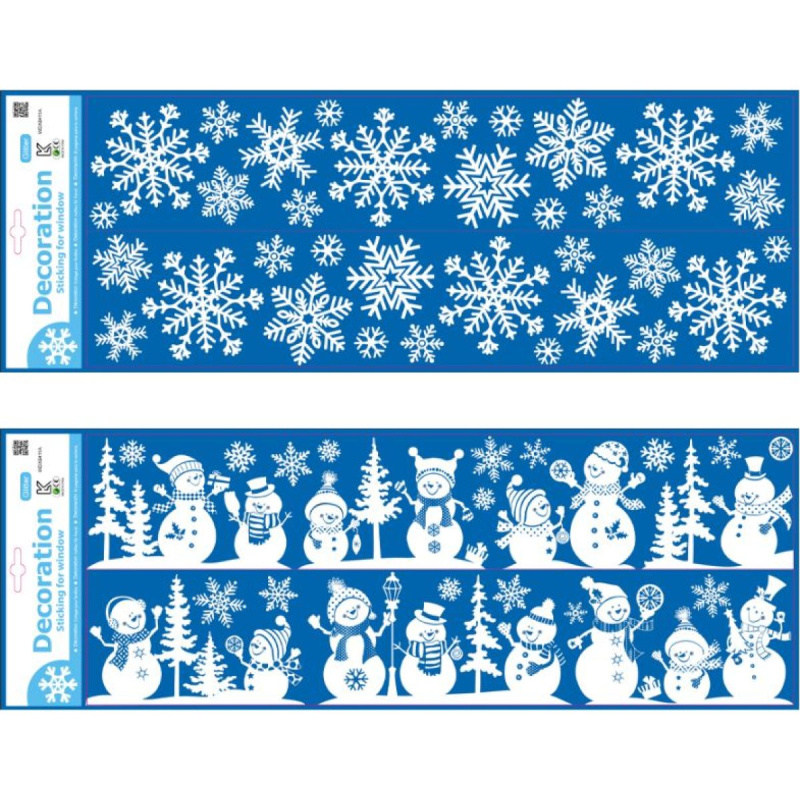 Vánoční vločky samolepící na okno se třpytkami velké